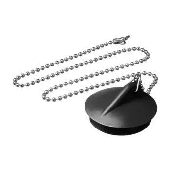 Пробка для ванны ДТРД 40 мм с цепочкой цвет черный