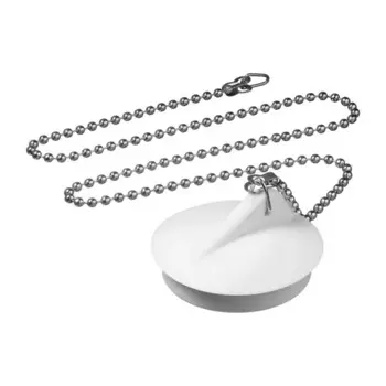 Пробка для ванны ДТРД 40 мм с цепочкой цвет белый