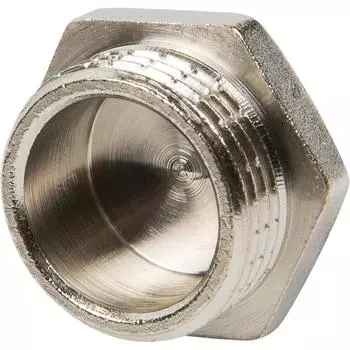 Пробка Valtec наружная резьба 3/4" никелированная латунь