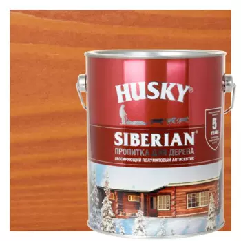 Пропитка для дерева Husky Siberian полуматовая цвет осенний клен 2.7 л