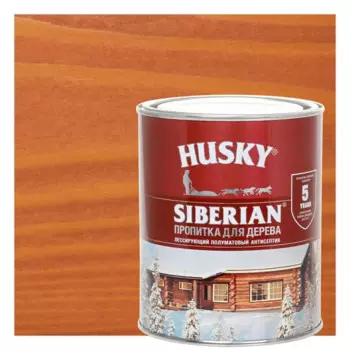 Пропитка для дерева Husky Siberian полуматовая цвет осенний клен 0.9 л