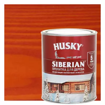 Пропитка для дерева Husky Siberian полуматовая цвет рябина 0.9 л