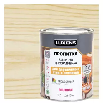 Пропитка для стен и потолков Luxens акриловая бесцветная матовая 1 л