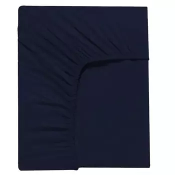 Простыня Inspire 200x220 см сатин на резинке цвет темно-синий