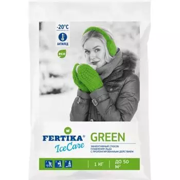 Противогололедный реагент Фертика Icecare Green, 1 кг