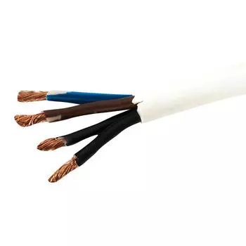 Провод Альфакабель ПВС 4x6 на отрез ГОСТ цвет белый