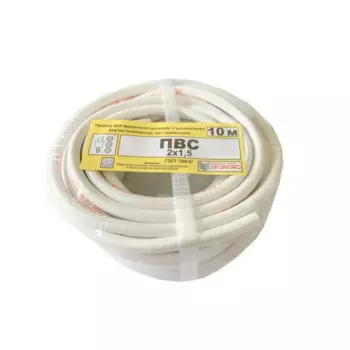 Провод Промэко ПВС 2x1.5 10 м ГОСТ цвет белый