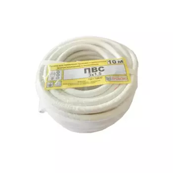 Провод Промэко ПВС 3x1.5 10 м ГОСТ цвет белый