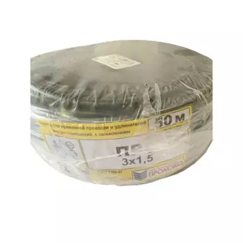 Провод Промэко ПВС 3x1.5 50 м ГОСТ цвет черный