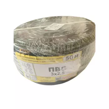 Провод Промэко ПВС 3x2.5 50 м ГОСТ цвет черный