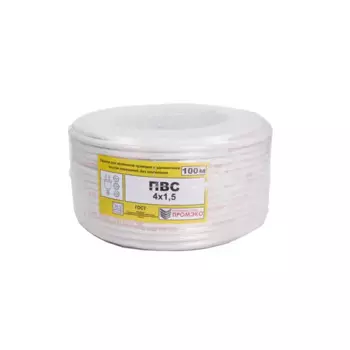 Провод Промэко ПВС 4x1.5 100 м ГОСТ цвет белый