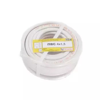 Провод Промэко ПВС 4x1.5 10 м ГОСТ цвет белый