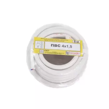 Провод Промэко ПВС 4x1.5 5 м ГОСТ цвет белый