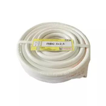 Провод Промэко ПВС 4x2.5 10 м ГОСТ цвет белый