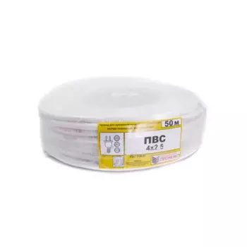 Провод Промэко ПВС 4x2.5 50 м ГОСТ цвет белый