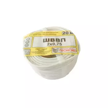 Провод Промэко ШВВП 2x0.75 20 м ГОСТ цвет белый