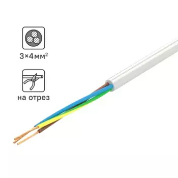 Провод Tdm Electric ПВС 3x4 на отрез ГОСТ цвет белый