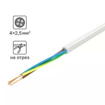Провод Tdm Electric ПВС 4x2.5 на отрез ГОСТ цвет белый