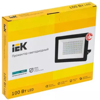 Прожектор светодиодный уличный SMD IEK СДО 06-100 100 Вт 4000K IP65 нейтральный белый свет