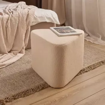 Пуф букле молочно-кремовый 45 x 38 см