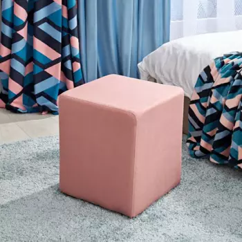 Пуф каркасный Лорри розовый 35x35x42 см