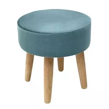 Пуф круглый Kauffort Классика 36x36 см цвет лазурный