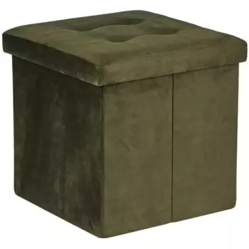 Пуф QL200013BE- OLIVE GREEN с отделением для хранения 38x38x38 см вельвет цвет оливковый