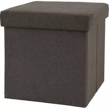 Пуф складной Рогожка с крышкой 370х370х370 мм полиэстер цвет графит