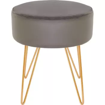 Пуф вельвет серо-бежевый 33x38 см