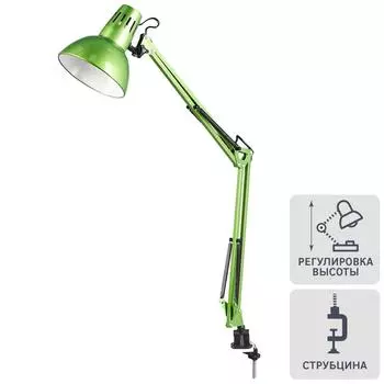Рабочая лампа настольная KD-312 на струбцине, цвет зелёный