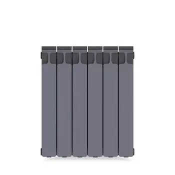 Радиатор секционный Rifar Monolit M50006RAL7012 500/100 6 секций боковое подключение биметалл серый