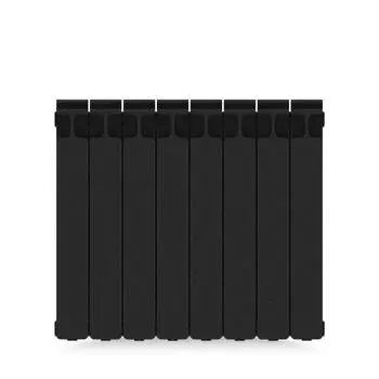 Радиатор секционный Rifar Monolit M50008RAL9005 500/100 8 секций боковое подключение биметалл черный