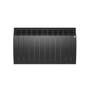Радиатор секционный Royal Thermo Biliner 500/87 12 секций боковое подключение биметалл черный