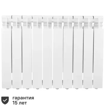 Радиатор секционный Equation Aluminium 500/96 10 секций боковое подключение алюминий белый