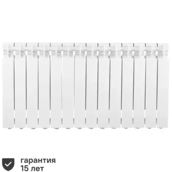 Радиатор секционный Equation Aluminium 500/96 14 секций боковое подключение алюминий белый