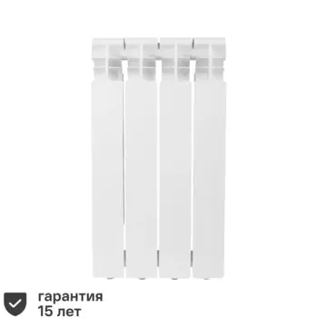 Радиатор секционный Equation Aluminium 500/96 4 секции боковое подключение алюминий белый