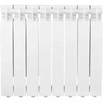 Радиатор секционный Equation Aluminium 500/96 8 секций боковое подключение алюминий белый