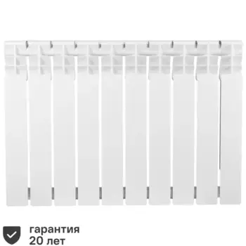 Радиатор секционный Equation Bimetal 500/80 10 секций боковое подключение биметалл белый