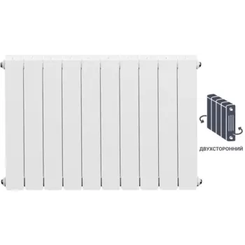 Радиатор секционный Equation Bimetal 500/90 10 секций боковое подключение биметалл белый