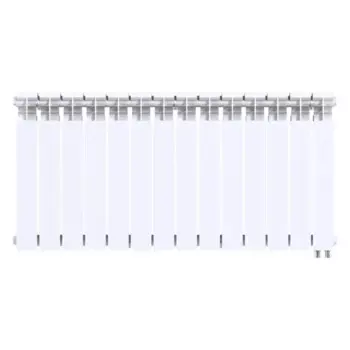 Радиатор секционный Le Heat Bimetal 500/100 14 секций нижнее подключение биметалл белый