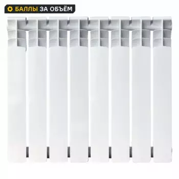 Радиатор секционный Le Heat Bimetal 500/100 8 секций боковое подключение биметалл белый