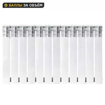 Радиатор секционный Le Heat Bimetal 500/100 12 секций боковое подключение биметалл белый