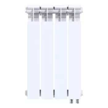 Радиатор секционный Le Heat Bimetal 500/100 4 секций нижнее подключение биметалл белый