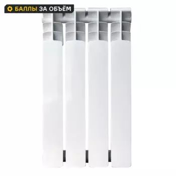 Радиатор секционный Le Heat Bimetal 500/100 4 секций боковое подключение биметалл белый