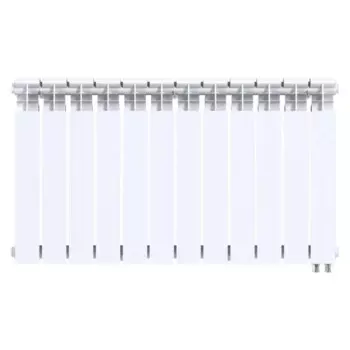 Радиатор секционный Le Heat Bimetal 500/100 12 секций нижнее подключение биметалл белый