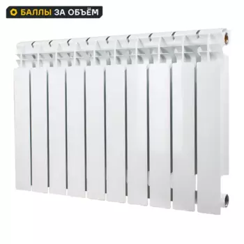 Радиатор секционный Le Heat Bimetal 500/100 10 секций боковое подключение биметалл белый