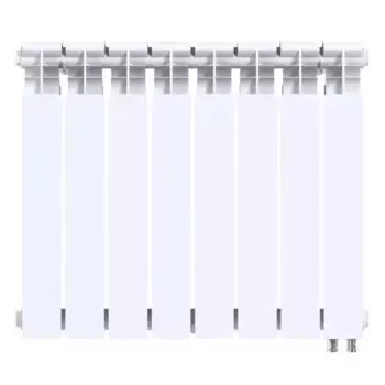 Радиатор секционный Le Heat Bimetal 500/100 8 секций нижнее подключение биметалл белый