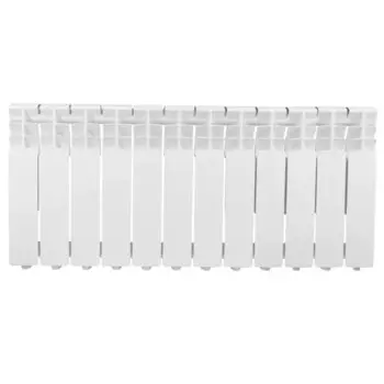 Радиатор секционный Monlan Aluminium 350/80 12 секций боковое подключение алюминий белый