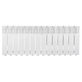 Радиатор секционный Monlan Aluminium 350/80 14 секций боковое подключение алюминий белый