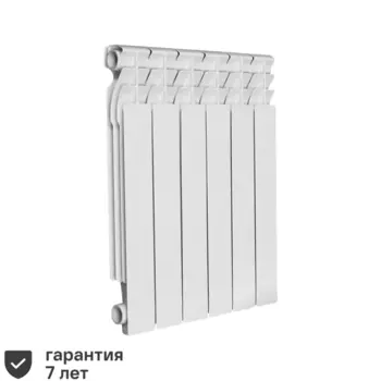 Радиатор секционный Oasis Aluminium 500/70 6 секций боковое подключение алюминий белый